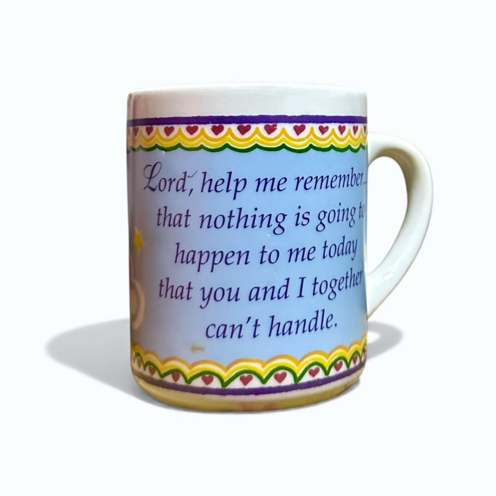 Vintage Abbey Press Inspirational Christian Rainbow Mug “Lord Help Me Remember”